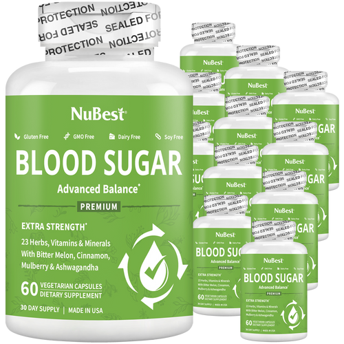 Blood Sugar Supplement, Advanced Formula For Energy Balance, Immunity & Overall Health, 60 Vegan Capsules
