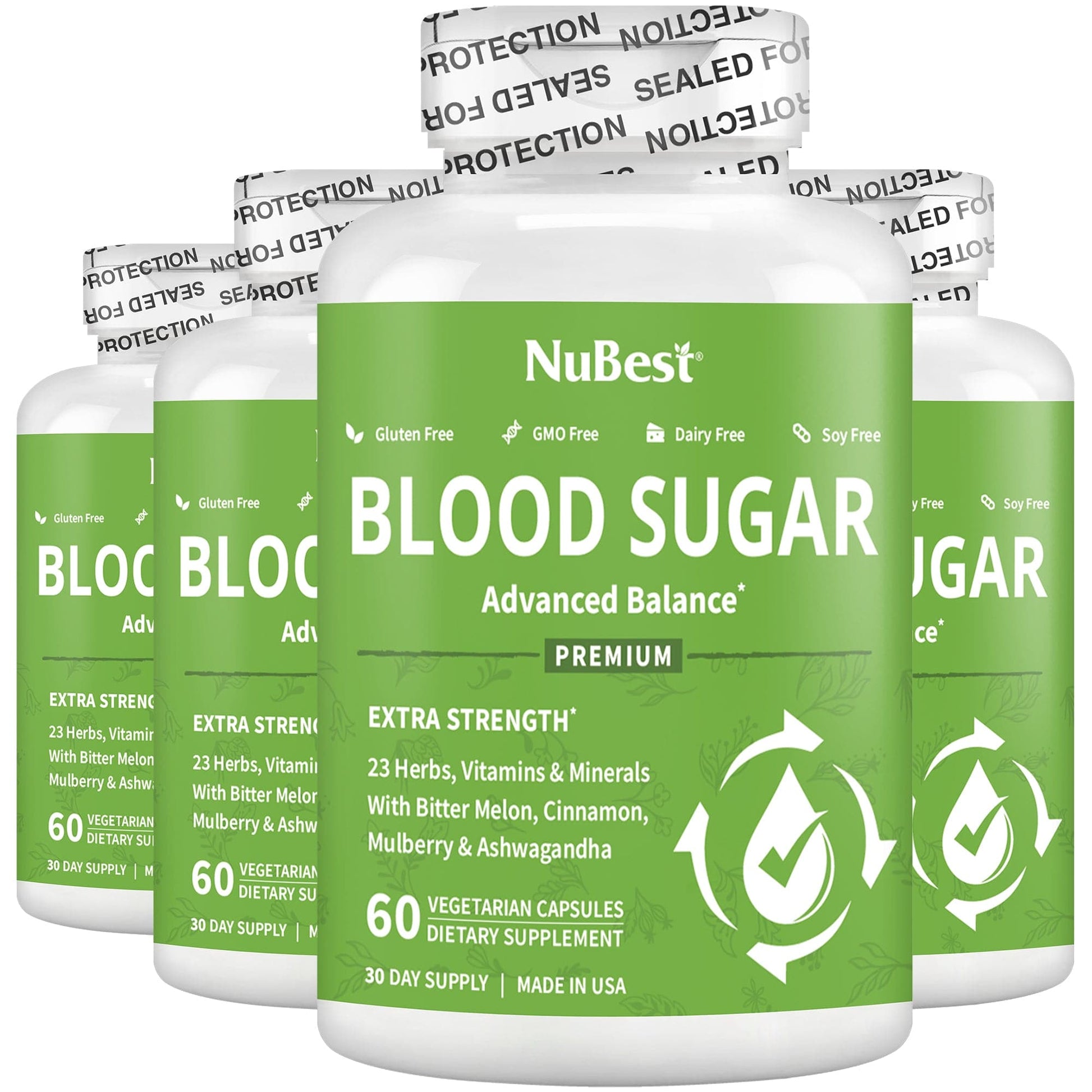 Blood Sugar Supplement, Advanced Formula For Energy Balance, Immunity & Overall Health, 60 Vegan Capsules