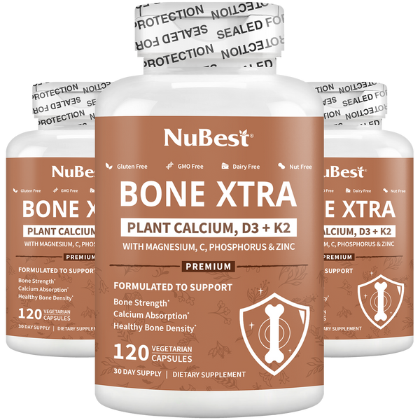 Bone Xtra, Plant-Based Formula for Teens & Adults, 120 Vegan Capsules - Pack of 3