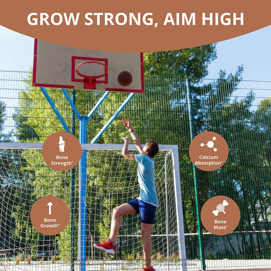 Bone Xtra - Vegan Bone Strength Formula for Stronger Bones, Plant-based Calcium from Marine Algae, Vitamins D3, Vitamin K2, Magnesium, Phosphorus & More for Teens, Adults
