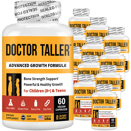 Doctor Taller, For Children (8+) & Teens, 60 Vegan Capsules - Pack of 12