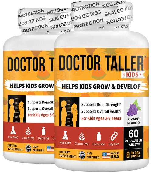 Doctor Taller Kids, Multivitamins for Ages 2-9, Grape Flavor, 60 Vegan Chewable Tablets