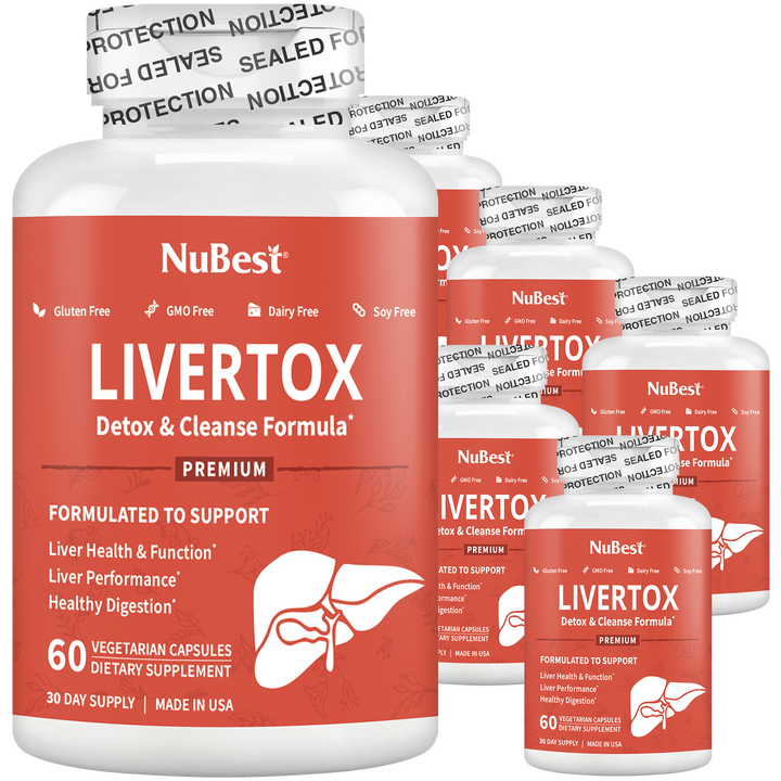 LiverTox, Advanced Formula for Liver Detox, Cleanse & Digestion, 60 Vegan Capsules - NuBest Nutrition®