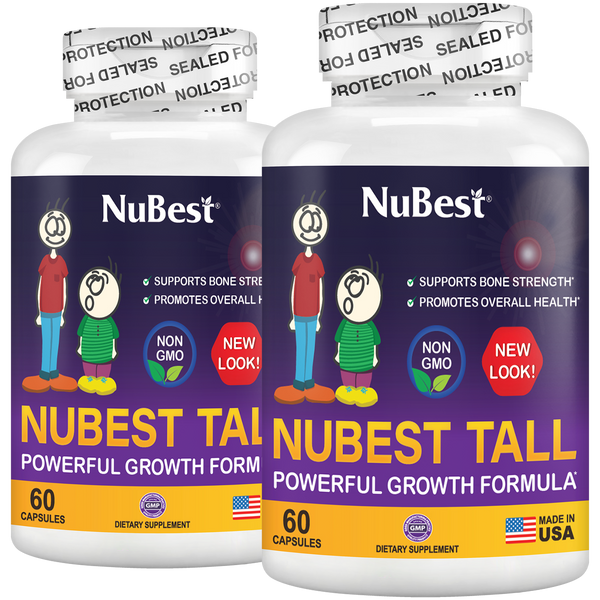 NuBest Tall, For Children (5+) & Teens Who Don't Drink Milk Daily, 60 Capsules (Pack of 2)