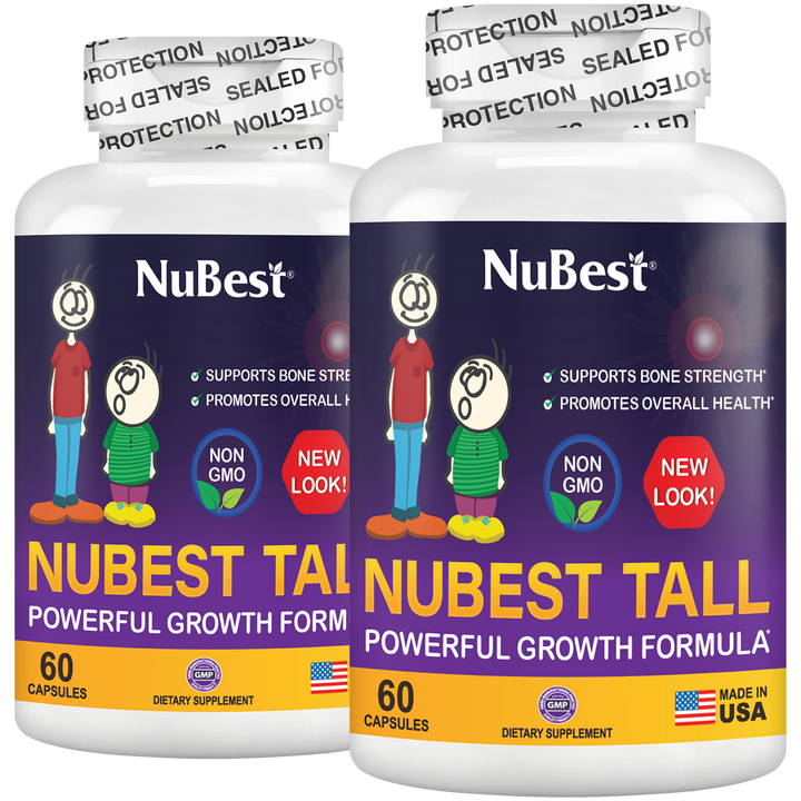 NuBest Tall, For Children (5+) & Teens Who Don't Drink Milk Daily, 60 Capsules - Pack of 2
