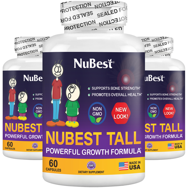 NuBest Tall, For Children (5+) & Teens Who Don't Drink Milk Daily, 60 Capsules - Pack of 3
