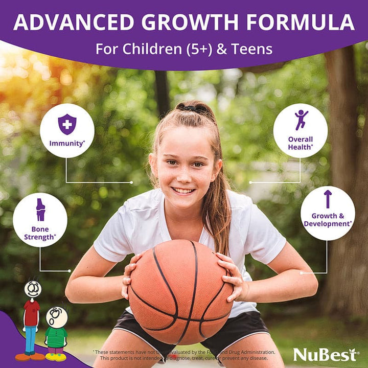 NuBest Tall, For Children (5+) & Teens Who Don't Drink Milk Daily, 60 Capsules - Pack of 2