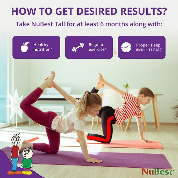 NuBest Tall, For Children (5+) & Teens Who Don't Drink Milk Daily, 60 Capsules - Pack of 2