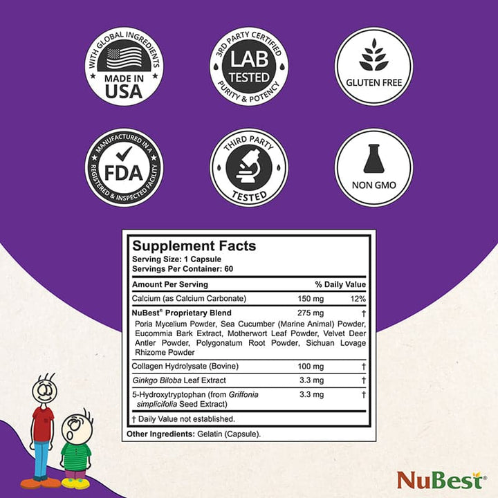 NuBest Tall, For Children (5+) & Teens Who Don't Drink Milk Daily, 60 Capsules - Pack of 3