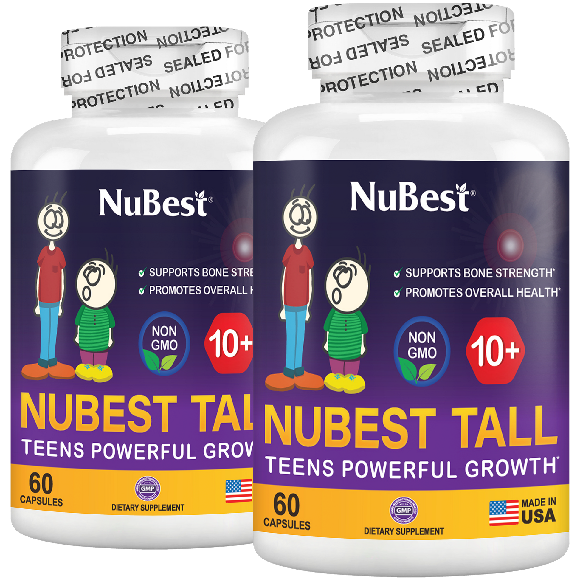 NuBest Tall 10+, For Children (10+) & Teens Who Drink Milk Daily, 60 Capsules