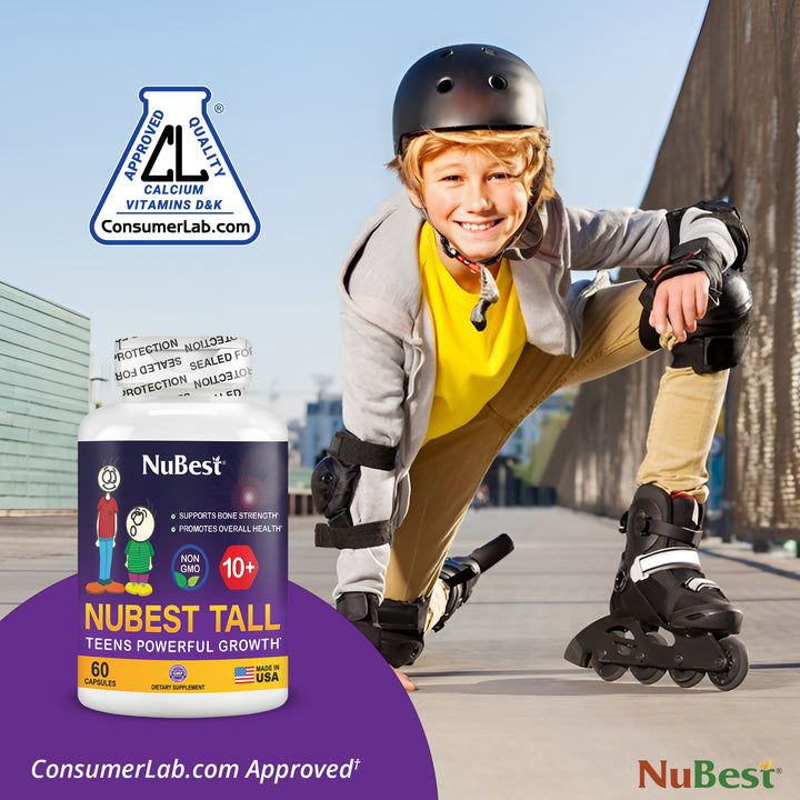 NuBest Tall 10+, For Children (10+) & Teens Who Drink Milk Daily, 60 Capsules - Pack of 2