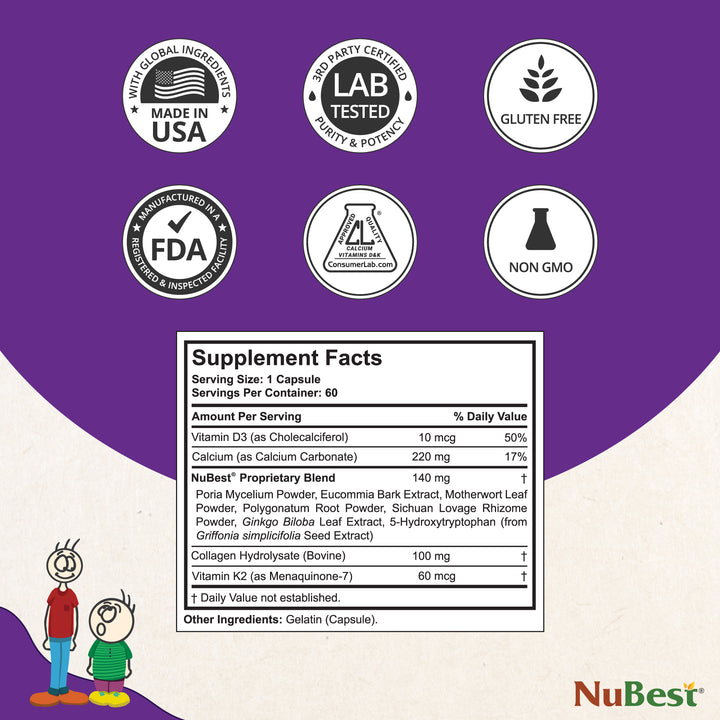 NuBest Tall 10+, Powerful Growth for Kids & Teens (10+), Milk Drinkers, 60 Capsules - NuBest Nutrition®