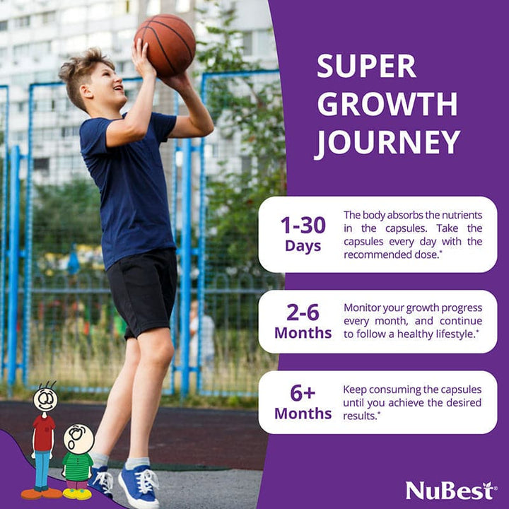 NuBest Tall 10+, Daily Growth Support for Kids (10+) and Teens, Milk Enhanced Formula, 60 Caps - 2 Pack
