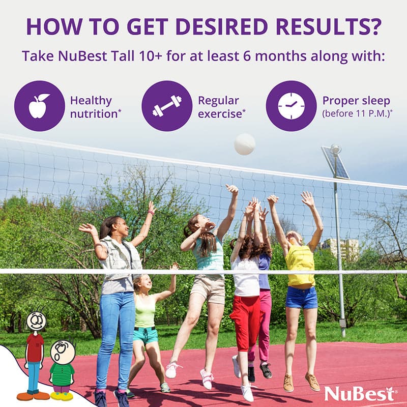 NuBest Tall 10+, For Children (10+) & Teens Who Drink Milk Daily, 60 Capsules - Pack of 3