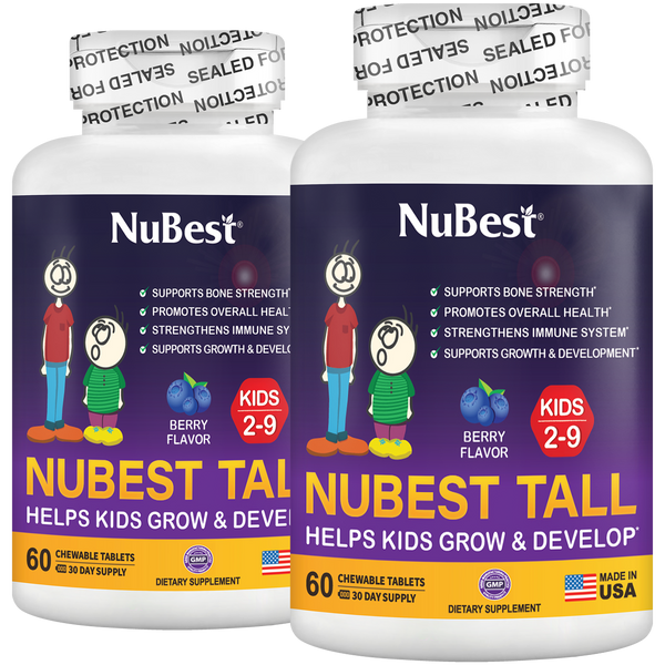 NuBest Tall Kids, Multivitamins For Kids Ages 2-9, Berry Flavor, 60 Chewable Tablets - Pack of 2