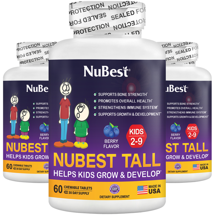 NuBest Tall Kids, Multivitamins For Ages 2-9, Berry Flavor, 60 Chewable Tablets - Pack of 3 - NuBest Nutrition®