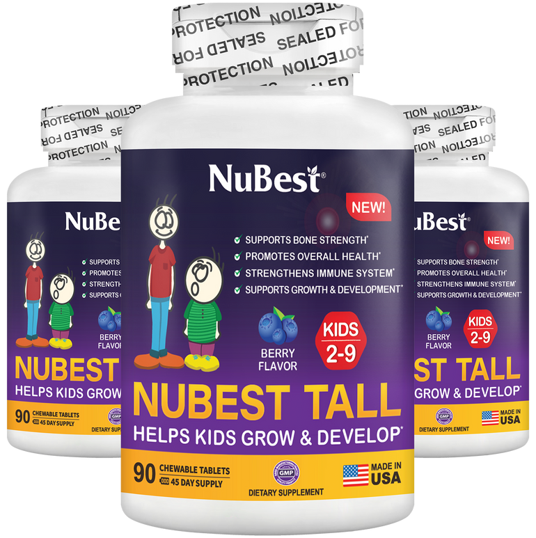 NuBest Tall Kids, Multivitamins For Kids Ages 2-9, Berry Flavor, 90 Chewable Tablets