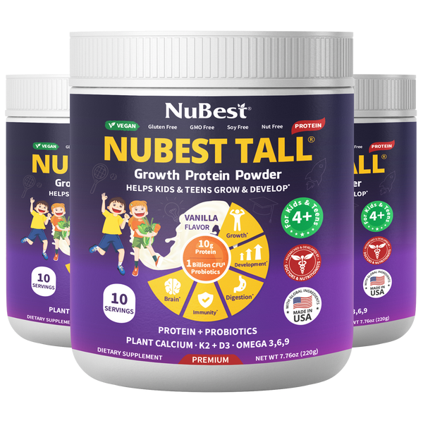NuBest Tall Protein, Vanilla Shake for Ages 4+, 10 vegan servings - Pack of 3 - NuBest Nutrition®