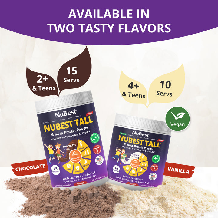NuBest Tall Protein, Vanilla Shake for Ages 4+, 10 vegan servings - Pack of 3 - NuBest Nutrition®