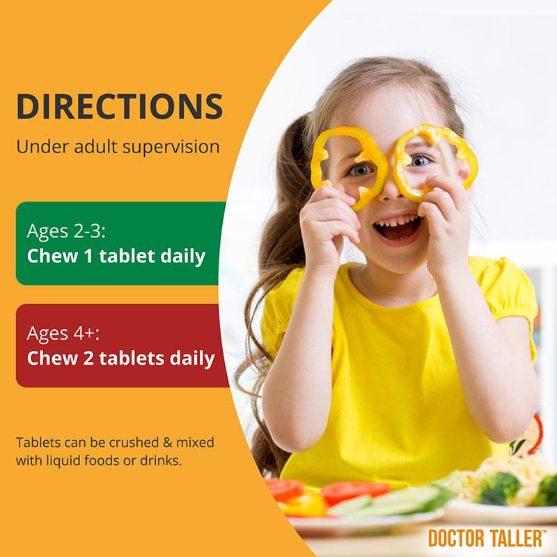 Doctor Taller Kids, Multivitamins for Ages 2-9, Grape Flavor, 60 Vegan Chewable Tablets