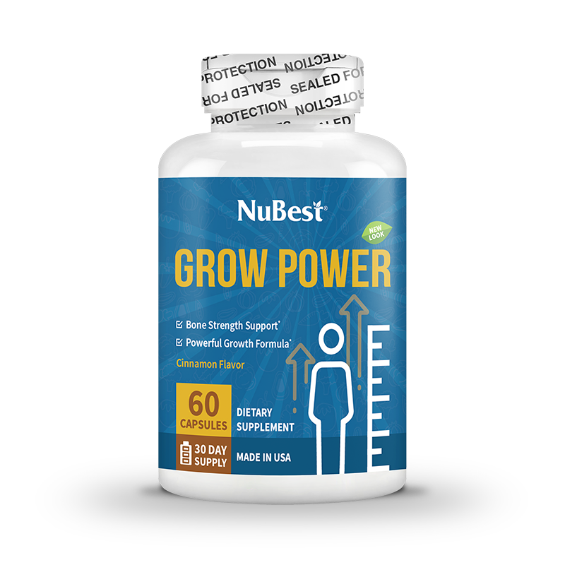 Grow Power - Natural Growth Formula for Children and Teens - 60 Capsules with Calcium, Vitamins, Minerals & Essential Nutrients