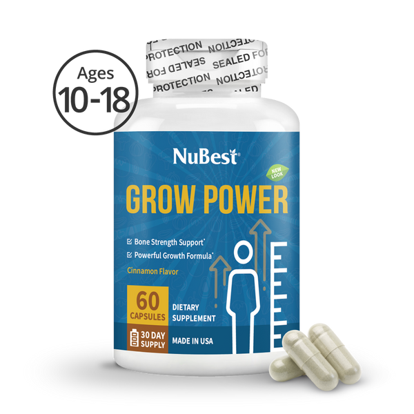 Grow Power - Natural Growth Formula for Children and Teens - 60 Capsules with Calcium, Vitamins, Minerals & Essential Nutrients