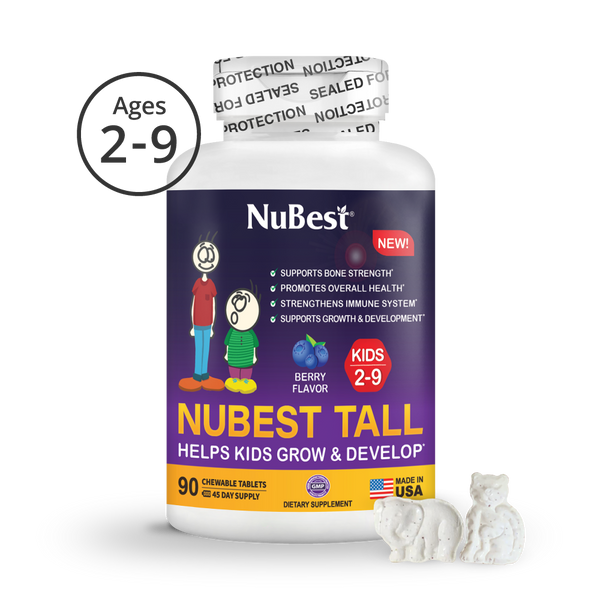 NuBest Tall Kids, Grow Strong and Healthy with Multivitamins and Multiminerals, For Kids Ages 2 to 9, Berry Flavor, 90 Chewable Tablets