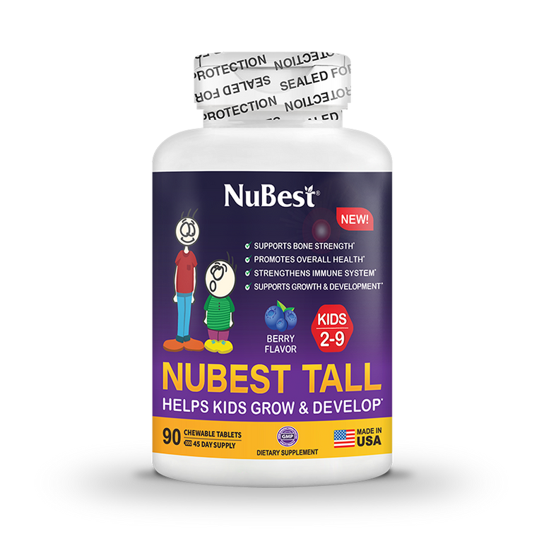 NuBest Tall Kids, Grow Strong and Healthy with Multivitamins and Multiminerals, For Kids Ages 2 to 9, Berry Flavor, 90 Chewable Tablets