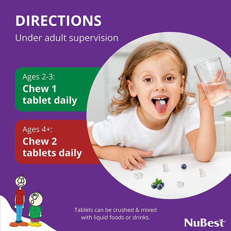 NuBest Tall Kids, Multivitamins For Kids Ages 2-9, Berry Flavor, 90 Chewable Tablets