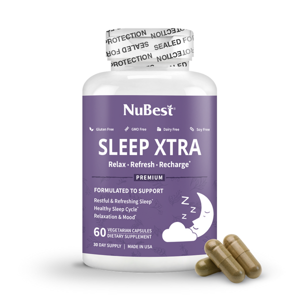 Sleep Xtra - Herbal Sleep Supplement For Adults & Teens, With Melatonin, Vitamin B6, Magnesium, Ashwagandha & More - Non-Habit-Forming - 60 Vegan Capsules