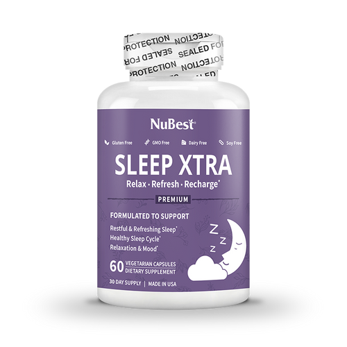 Sleep Xtra - Herbal Sleep Supplement For Adults & Teens, With Melatonin, Vitamin B6, Magnesium, Ashwagandha & More - Non-Habit-Forming - 60 Vegan Capsules